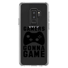 DistinctInk® Clear Shockproof Hybrid Case for Apple iPhone / Samsung Galaxy / Google Pixel - Gamers Gonna Game - Video Games