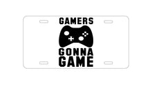 DistinctInk Custom Aluminum Decorative Vanity Front License Plate - Gamers Gonna Game - Video Games