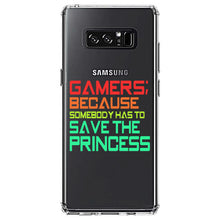 DistinctInk® Clear Shockproof Hybrid Case for Apple iPhone / Samsung Galaxy / Google Pixel - Gamers; Because Somebody Has to Save Princess