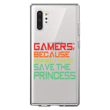 DistinctInk® Clear Shockproof Hybrid Case for Apple iPhone / Samsung Galaxy / Google Pixel - Gamers; Because Somebody Has to Save Princess