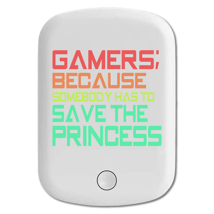 DistinctInk Magnetic Battery Pack, Wireless Portable Charger with USB-C Cable, Compatible with MagSafe iPhone 14 / 13 / 12 Series - Gamers; Because Somebody Has to Save Princess