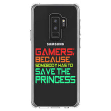 DistinctInk® Clear Shockproof Hybrid Case for Apple iPhone / Samsung Galaxy / Google Pixel - Gamers; Because Somebody Has to Save Princess