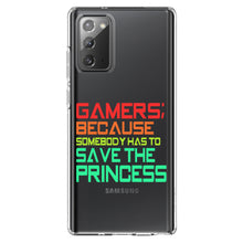 DistinctInk® Clear Shockproof Hybrid Case for Apple iPhone / Samsung Galaxy / Google Pixel - Gamers; Because Somebody Has to Save Princess