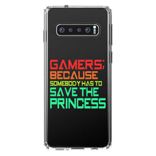 DistinctInk® Clear Shockproof Hybrid Case for Apple iPhone / Samsung Galaxy / Google Pixel - Gamers; Because Somebody Has to Save Princess