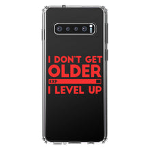 DistinctInk® Clear Shockproof Hybrid Case for Apple iPhone / Samsung Galaxy / Google Pixel - I Don't Get Older I Level Up - Gamer