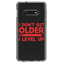 DistinctInk® Clear Shockproof Hybrid Case for Apple iPhone / Samsung Galaxy / Google Pixel - I Don't Get Older I Level Up - Gamer