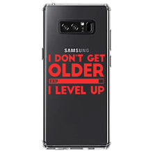 DistinctInk® Clear Shockproof Hybrid Case for Apple iPhone / Samsung Galaxy / Google Pixel - I Don't Get Older I Level Up - Gamer