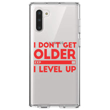 DistinctInk® Clear Shockproof Hybrid Case for Apple iPhone / Samsung Galaxy / Google Pixel - I Don't Get Older I Level Up - Gamer