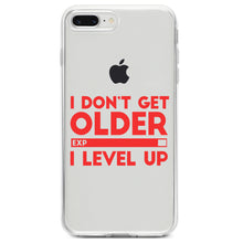 DistinctInk® Clear Shockproof Hybrid Case for Apple iPhone / Samsung Galaxy / Google Pixel - I Don't Get Older I Level Up - Gamer