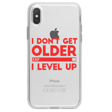 DistinctInk® Clear Shockproof Hybrid Case for Apple iPhone / Samsung Galaxy / Google Pixel - I Don't Get Older I Level Up - Gamer