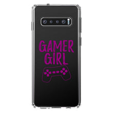 DistinctInk® Clear Shockproof Hybrid Case for Apple iPhone / Samsung Galaxy / Google Pixel - Gamer Girl - Video Games