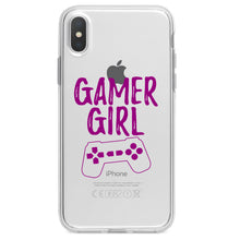 DistinctInk® Clear Shockproof Hybrid Case for Apple iPhone / Samsung Galaxy / Google Pixel - Gamer Girl - Video Games