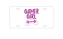 DistinctInk Custom Aluminum Decorative Vanity Front License Plate - Gamer Girl - Video Games