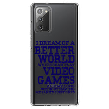 DistinctInk® Clear Shockproof Hybrid Case for Apple iPhone / Samsung Galaxy / Google Pixel - Dream of Better World Play Video Games All Day