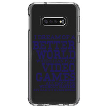 DistinctInk® Clear Shockproof Hybrid Case for Apple iPhone / Samsung Galaxy / Google Pixel - Dream of Better World Play Video Games All Day