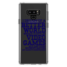 DistinctInk® Clear Shockproof Hybrid Case for Apple iPhone / Samsung Galaxy / Google Pixel - Dream of Better World Play Video Games All Day