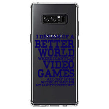 DistinctInk® Clear Shockproof Hybrid Case for Apple iPhone / Samsung Galaxy / Google Pixel - Dream of Better World Play Video Games All Day