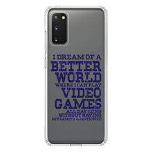 DistinctInk® Clear Shockproof Hybrid Case for Apple iPhone / Samsung Galaxy / Google Pixel - Dream of Better World Play Video Games All Day