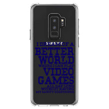 DistinctInk® Clear Shockproof Hybrid Case for Apple iPhone / Samsung Galaxy / Google Pixel - Dream of Better World Play Video Games All Day