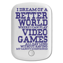 DistinctInk Magnetic Battery Pack, Wireless Portable Charger with USB-C Cable, Compatible with MagSafe iPhone 14 / 13 / 12 Series - Dream of Better World Play Video Games All Day
