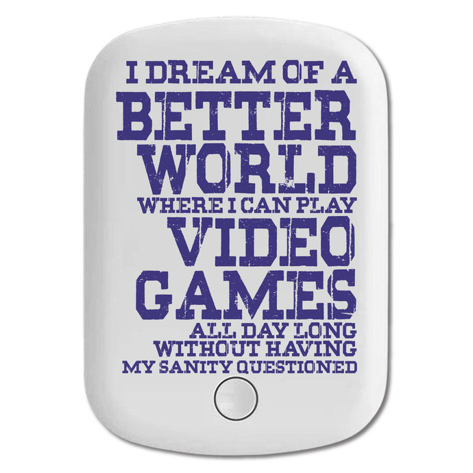 DistinctInk Magnetic Battery Pack, Wireless Portable Charger with USB-C Cable, Compatible with MagSafe iPhone 14 / 13 / 12 Series - Dream of Better World Play Video Games All Day