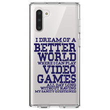 DistinctInk® Clear Shockproof Hybrid Case for Apple iPhone / Samsung Galaxy / Google Pixel - Dream of Better World Play Video Games All Day