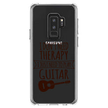 DistinctInk® Clear Shockproof Hybrid Case for Apple iPhone / Samsung Galaxy / Google Pixel - Don't Need Therapy Need to Play Guitar