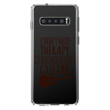 DistinctInk® Clear Shockproof Hybrid Case for Apple iPhone / Samsung Galaxy / Google Pixel - Don't Need Therapy Need to Play Guitar