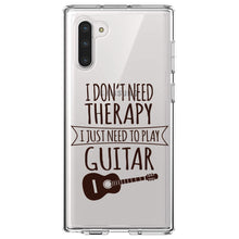 DistinctInk® Clear Shockproof Hybrid Case for Apple iPhone / Samsung Galaxy / Google Pixel - Don't Need Therapy Need to Play Guitar