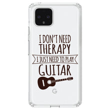 DistinctInk® Clear Shockproof Hybrid Case for Apple iPhone / Samsung Galaxy / Google Pixel - Don't Need Therapy Need to Play Guitar