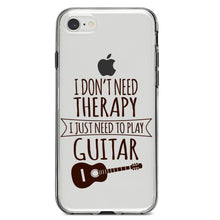 DistinctInk® Clear Shockproof Hybrid Case for Apple iPhone / Samsung Galaxy / Google Pixel - Don't Need Therapy Need to Play Guitar