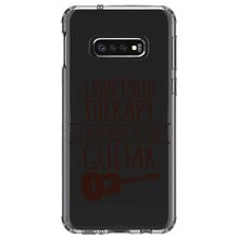 DistinctInk® Clear Shockproof Hybrid Case for Apple iPhone / Samsung Galaxy / Google Pixel - Don't Need Therapy Need to Play Guitar