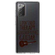 DistinctInk® Clear Shockproof Hybrid Case for Apple iPhone / Samsung Galaxy / Google Pixel - Don't Need Therapy Need to Play Guitar
