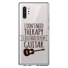 DistinctInk® Clear Shockproof Hybrid Case for Apple iPhone / Samsung Galaxy / Google Pixel - Don't Need Therapy Need to Play Guitar