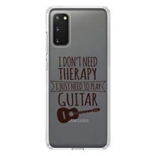 DistinctInk® Clear Shockproof Hybrid Case for Apple iPhone / Samsung Galaxy / Google Pixel - Don't Need Therapy Need to Play Guitar