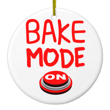 DistinctInk® Hanging Ceramic Christmas Tree Ornament with Gold String - Great Gift / Present - 2 3/4 inch Diameter - Bake Mode On
