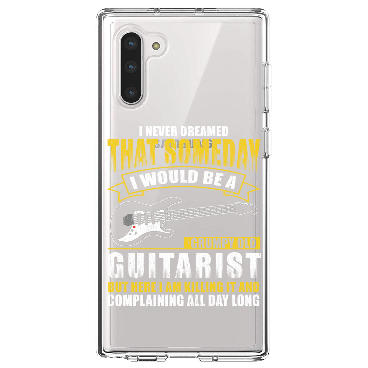 Never Dreamed I'd Be Grumpy Old Guitarist Clear Shockproof iPhone Case, view 9