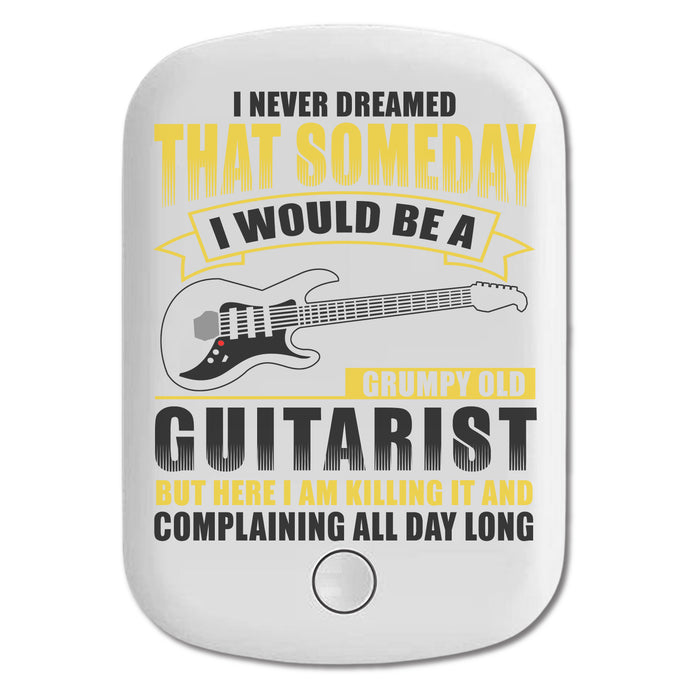 DistinctInk Magnetic Battery Pack, Wireless Portable Charger with USB-C Cable, Compatible with MagSafe iPhone 14 / 13 / 12 Series - Never Dreamed I'd Be Grumpy Old Guitarist