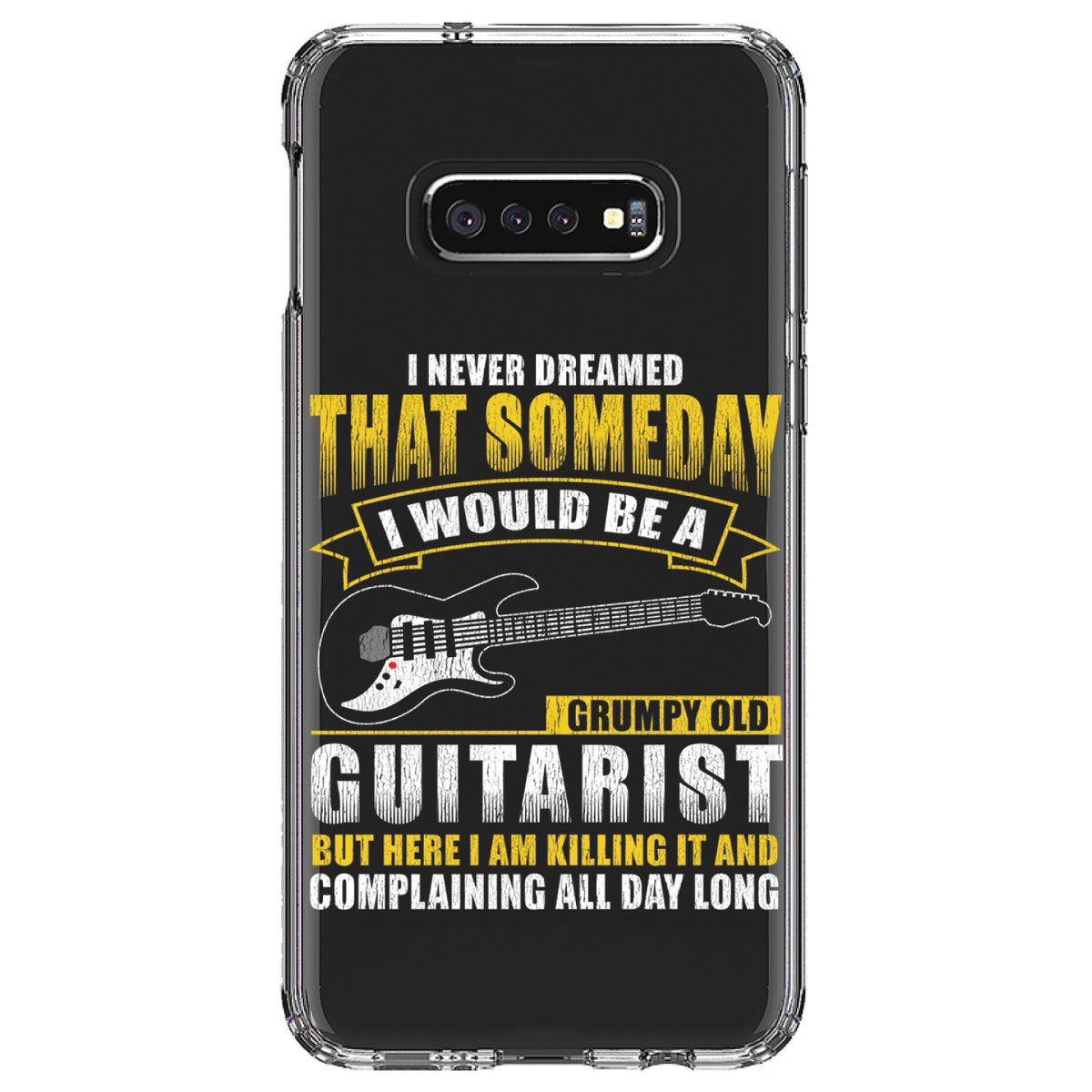 Never Dreamed I'd Be Grumpy Old Guitarist Clear Shockproof iPhone Case, view 18
