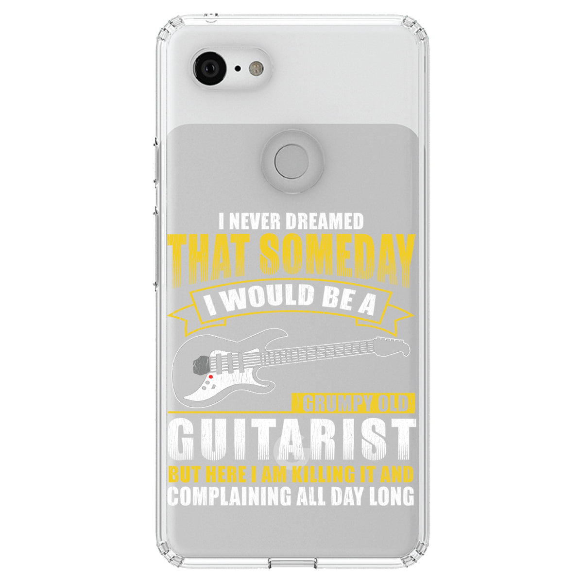 Never Dreamed I'd Be Grumpy Old Guitarist Clear Shockproof iPhone Case, view 21