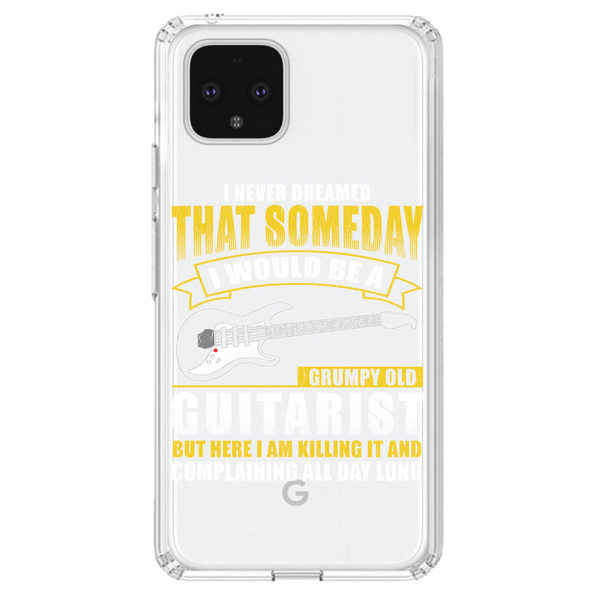 Never Dreamed I'd Be Grumpy Old Guitarist Clear Shockproof iPhone Case, view 24