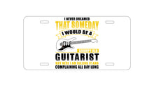 DistinctInk Custom Aluminum Decorative Vanity Front License Plate - Never Dreamed I'd Be Grumpy Old Guitarist