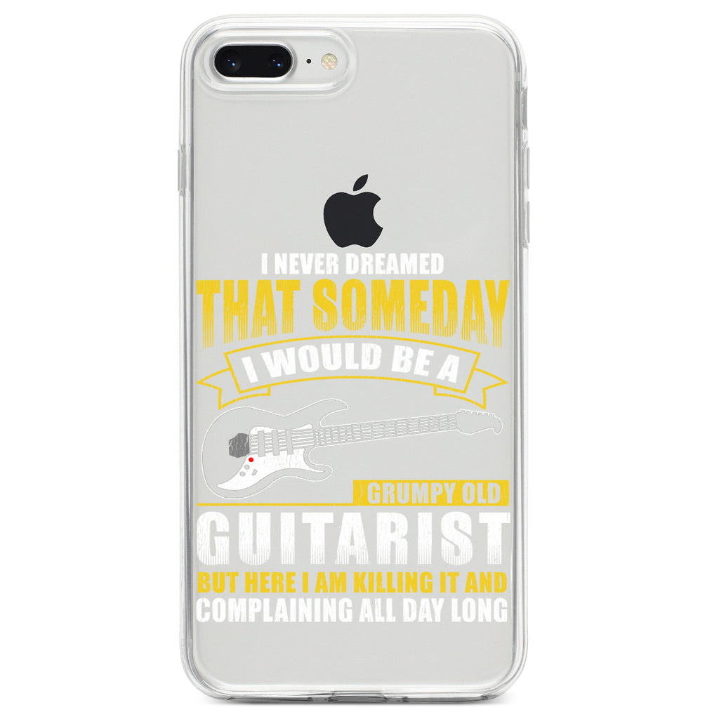 Never Dreamed I'd Be Grumpy Old Guitarist Clear Shockproof iPhone Case, view 6
