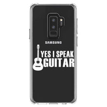 DistinctInk® Clear Shockproof Hybrid Case for Apple iPhone / Samsung Galaxy / Google Pixel - Yes I Speak Guitar