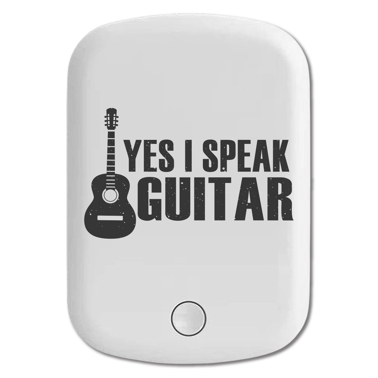 DistinctInk Magnetic Battery Pack, Wireless Portable Charger with USB-C Cable, Compatible with MagSafe iPhone 14 / 13 / 12 Series - Yes I Speak Guitar