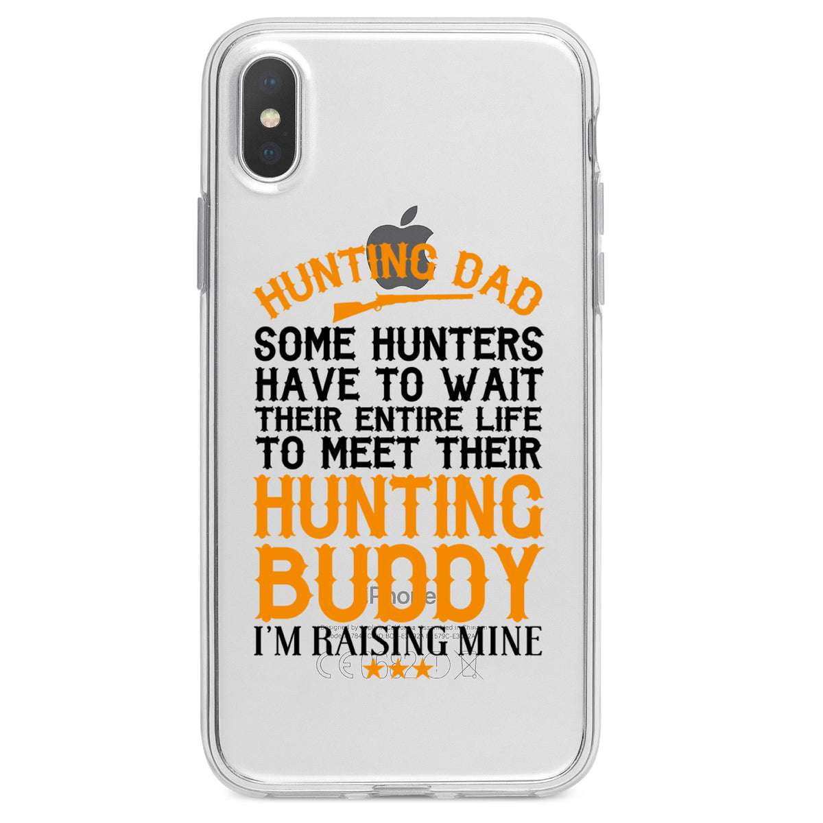 Hunting Dad, Raising My Hunting Buddy Clear Shockproof iPhone Case, view 2
