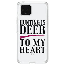 DistinctInk® Clear Shockproof Hybrid Case for Apple iPhone / Samsung Galaxy / Google Pixel - Hunting is DEER to My Heart