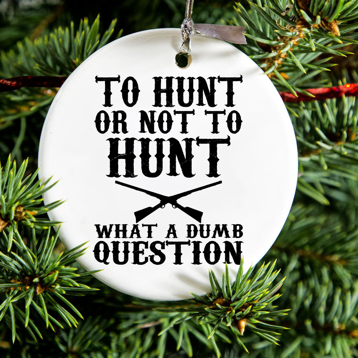 What a Dumb Question Ceramic Ornament, view 2