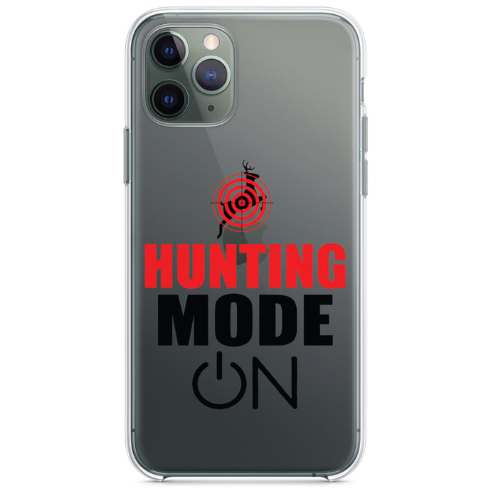 DistinctInk® Clear Shockproof Hybrid Case for Apple iPhone / Samsung Galaxy / Google Pixel - Hunting Mode - ON