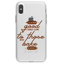 DistinctInk® Clear Shockproof Hybrid Case for Apple iPhone / Samsung Galaxy / Google Pixel - Good Things Come to Those Who Bake